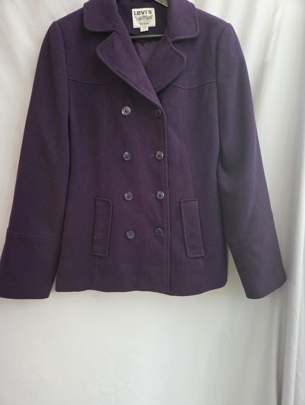 Levi's Women's Deep Purple Double-Breasted Peacoat